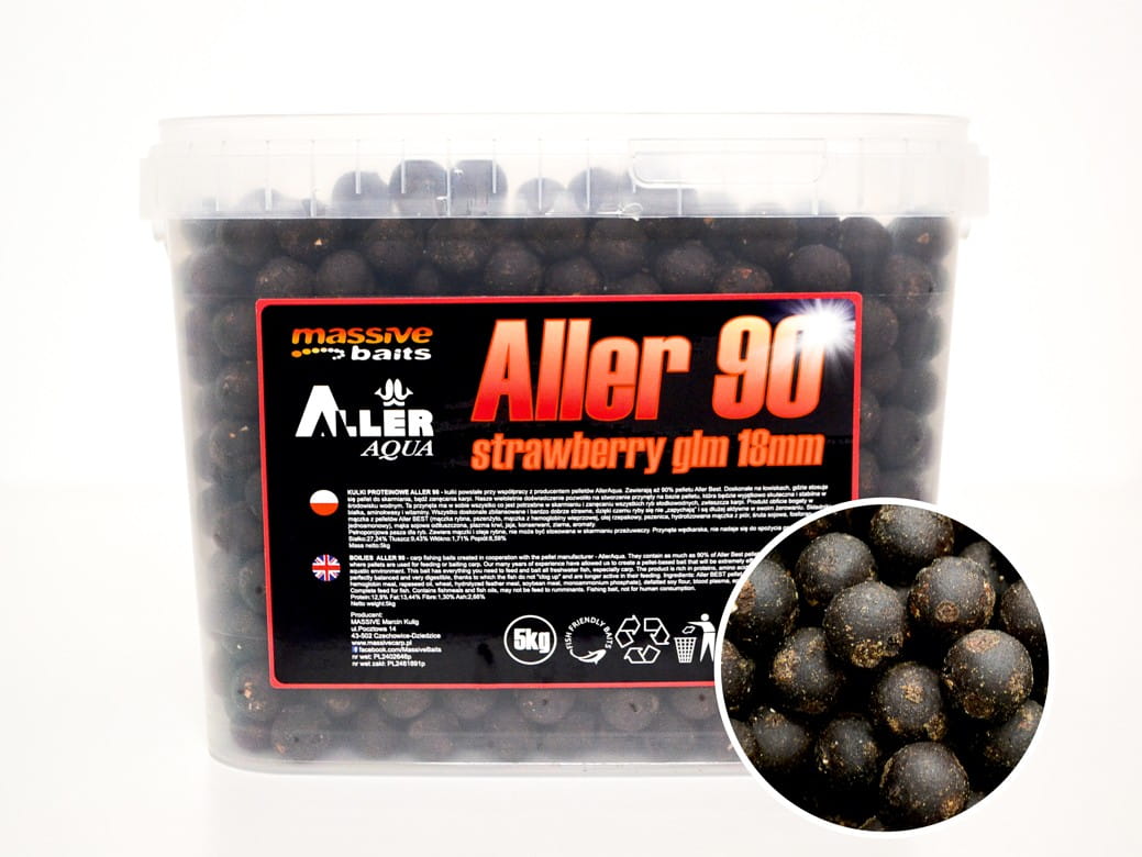 Massive Baits Aller 90 STRAWBERRY GLM 18mm 5kg