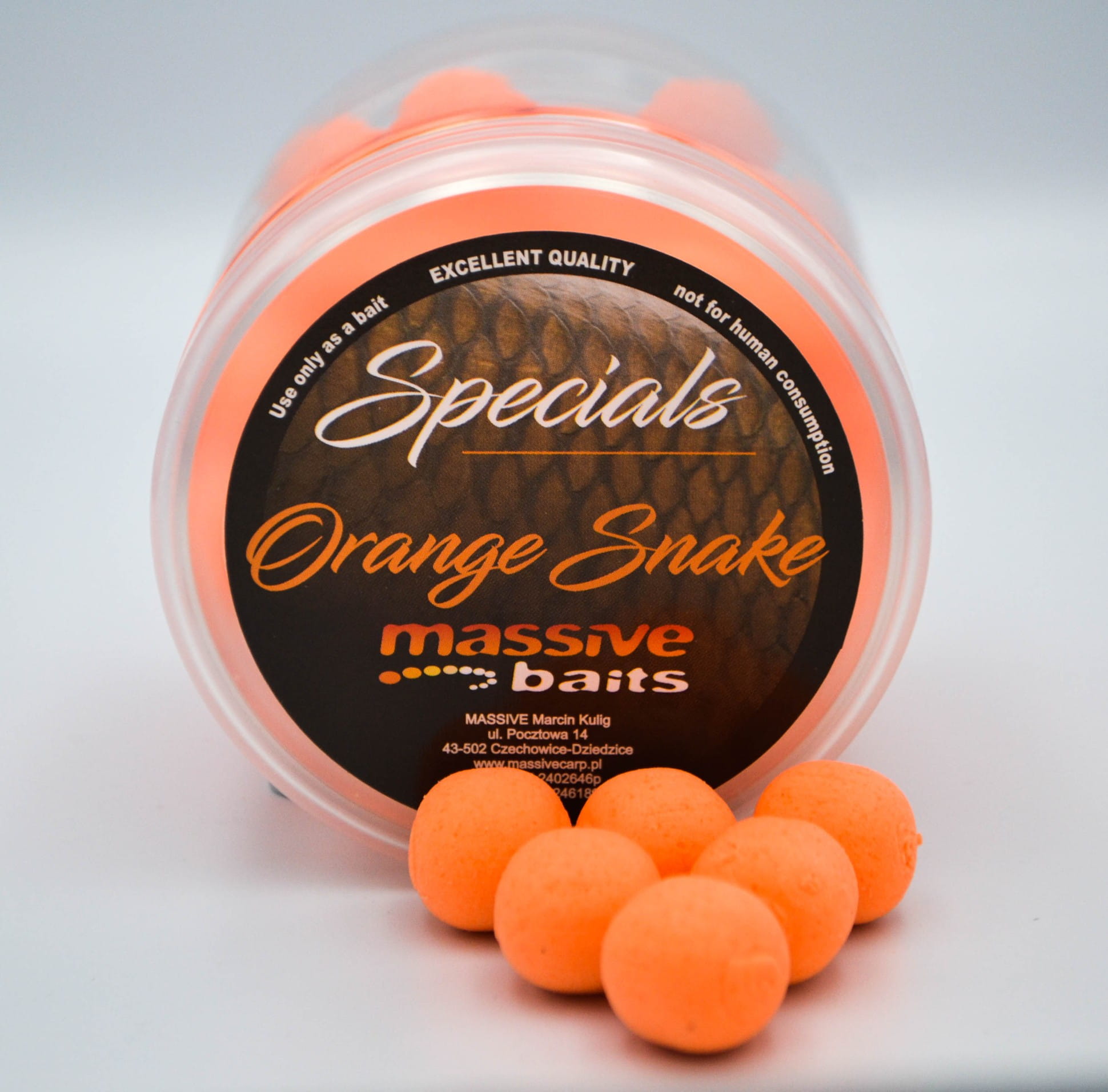 Massive Baits Pop-Ups Orange Snake 14mm 200ml