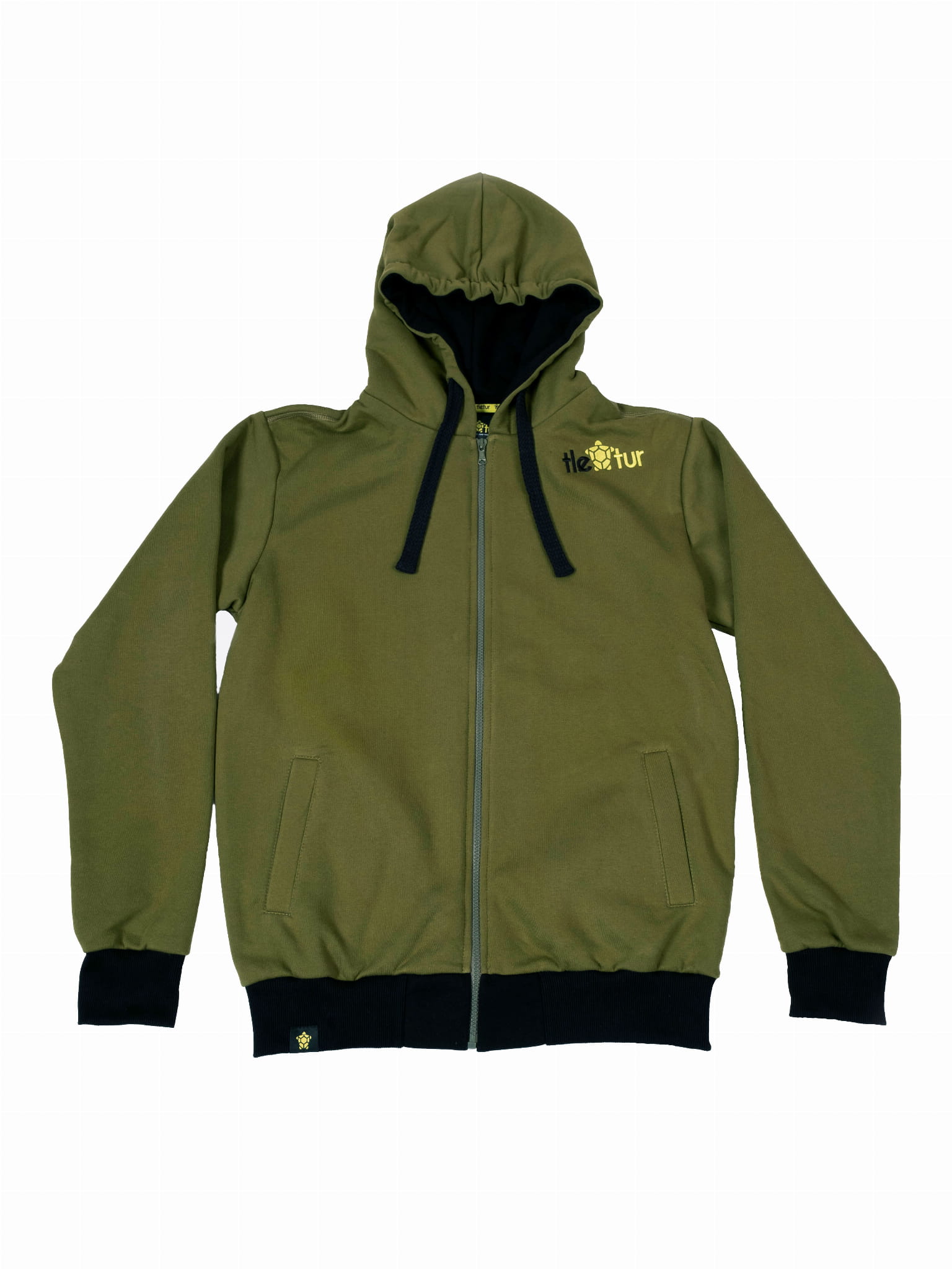 Khaki Bluza Rozpinana z Kapturem Tletur